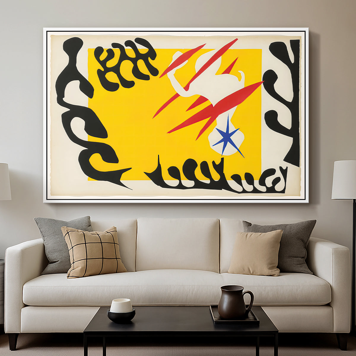 The Nightmare of the White Elephant, from Jazz, 1947 - Floater Framed Canvas Print