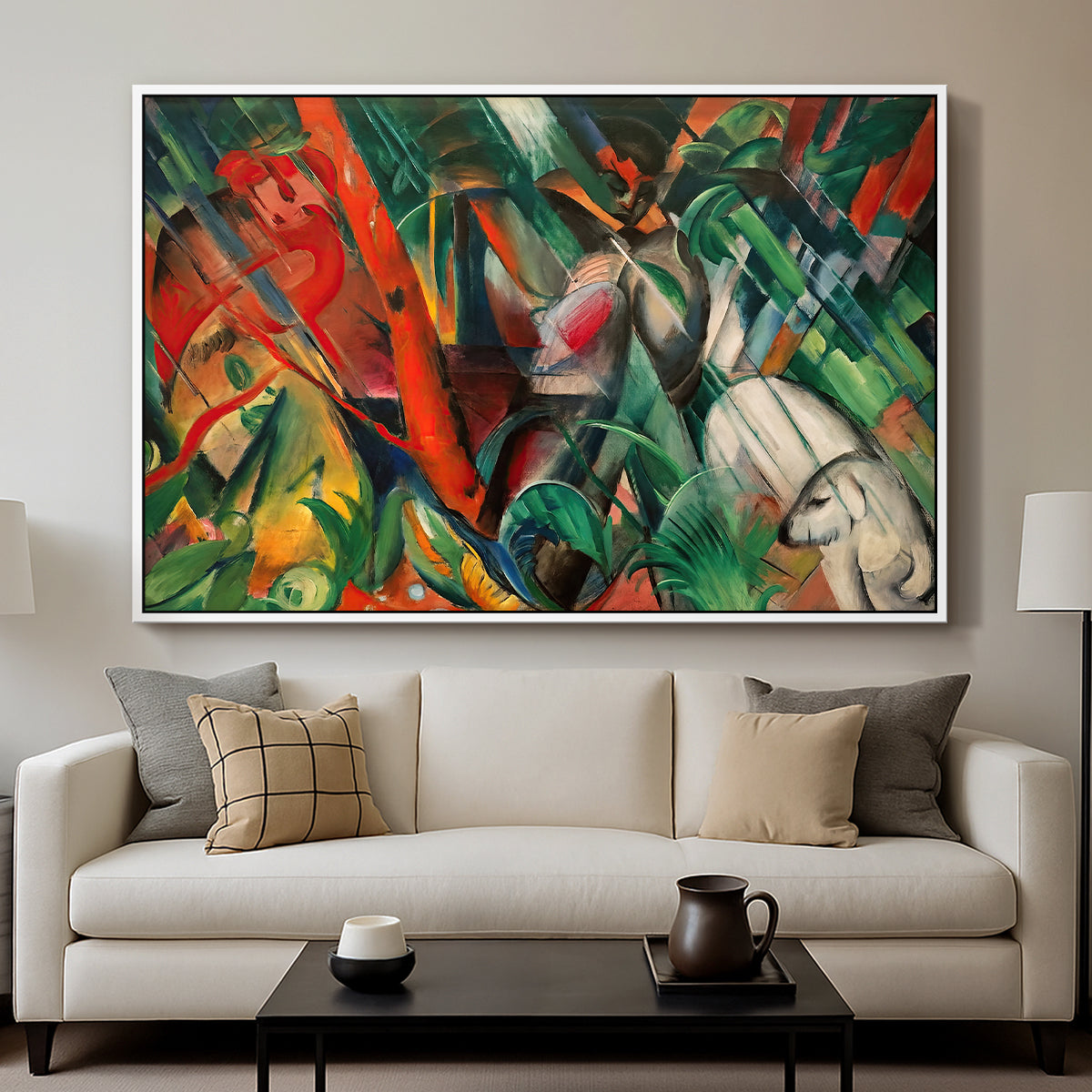 In the Rain, 1912 - Floater Framed Canvas Print