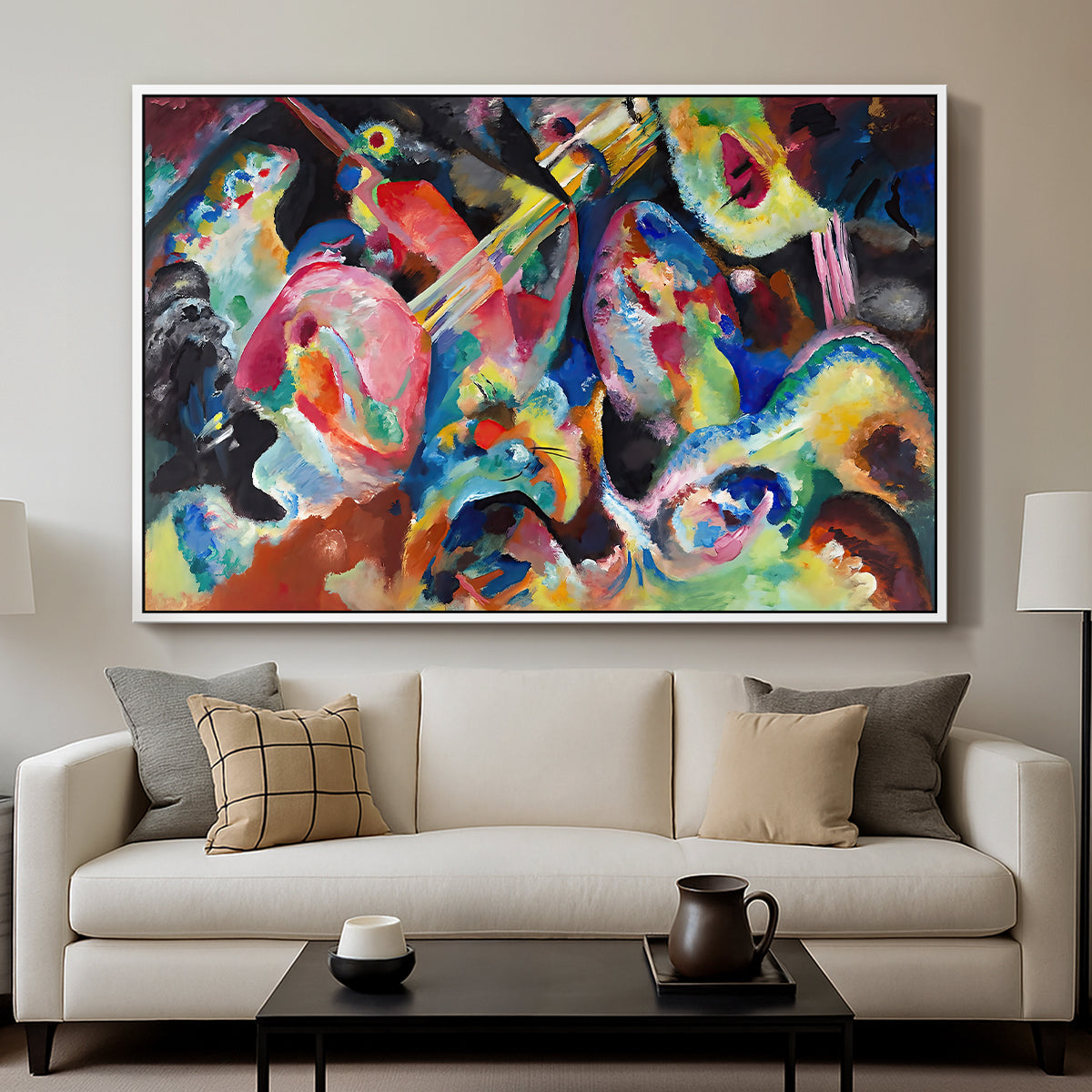 Improvisation. Deluge, 1913 - Floater Framed Canvas Print