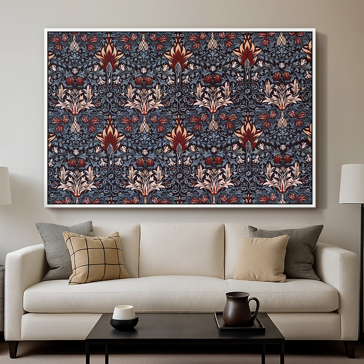 Snakeshead (Printed Textile), c. 1876 - Floater Framed Canvas Print