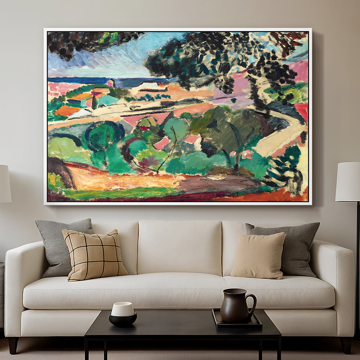 Landscape at Collioure, 1907 - Floater Framed Canvas Print