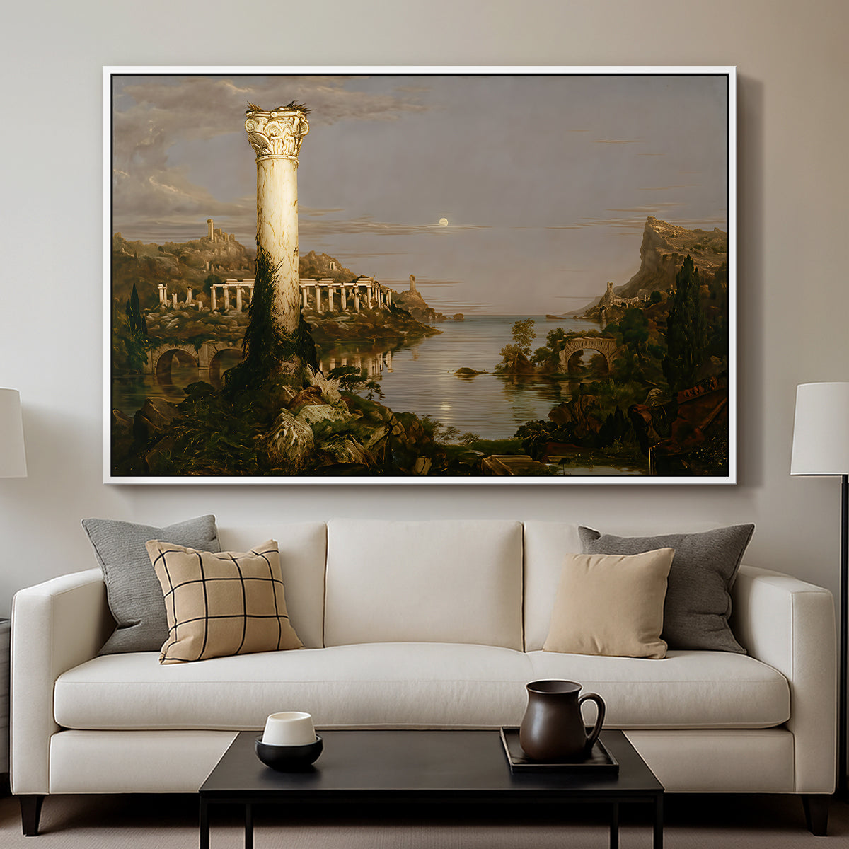 The Course of Empire: Desolation, 1836 - Floater Framed Canvas Print