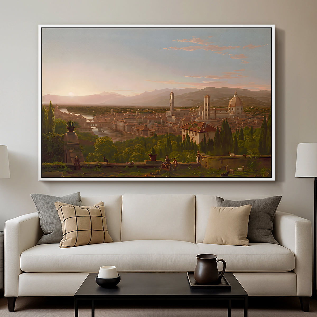 View of Florence from San Miniato, 1837 - Floater Framed Canvas Print