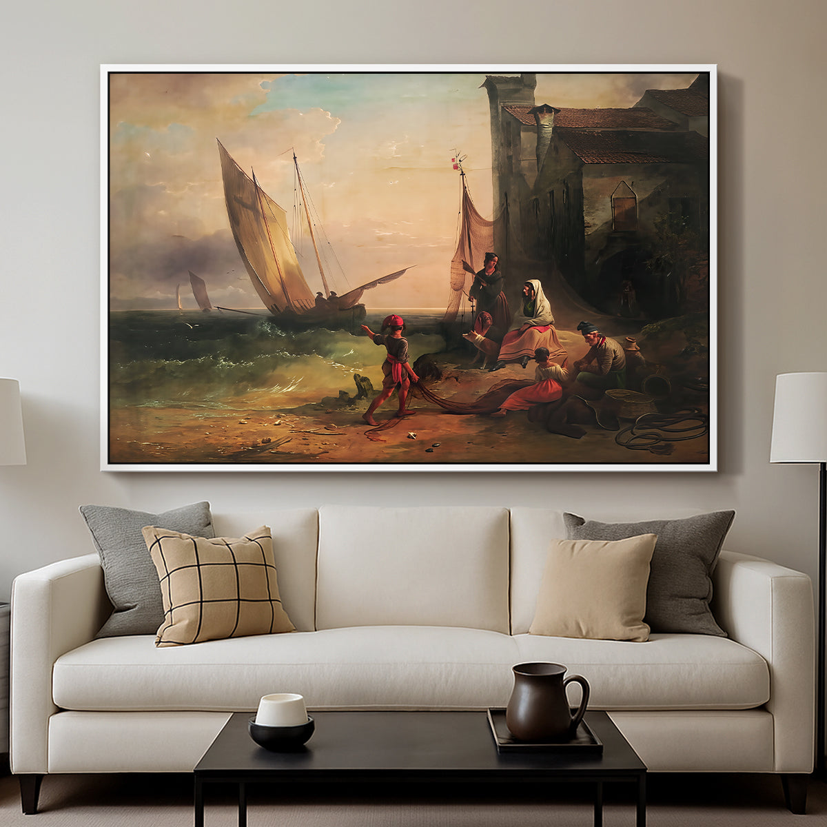 Fisherman's Family from Chioggia, 1838 - Floater Framed Canvas Print