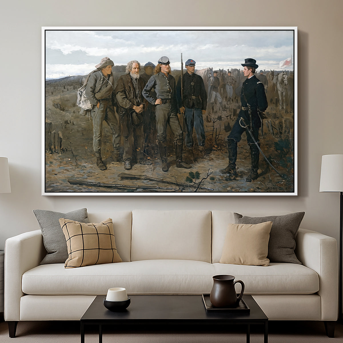 Prisoners from the Front, 1866 - Floater Framed Canvas Print