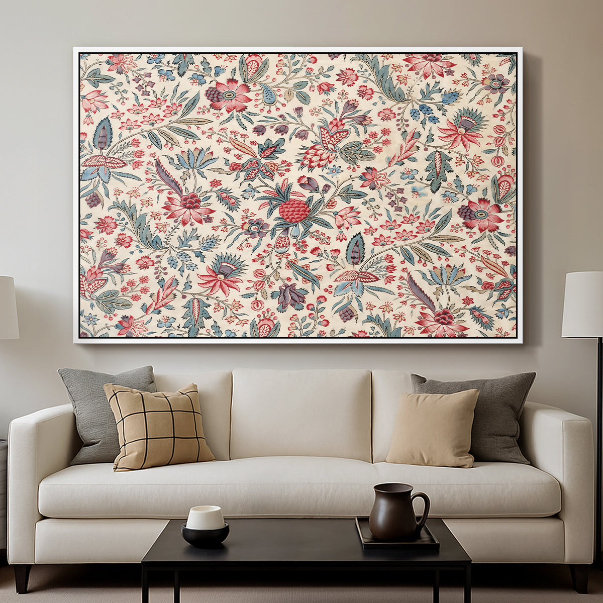 Anaras - Cream, c. 1775-1800 - Floater Framed Canvas Print