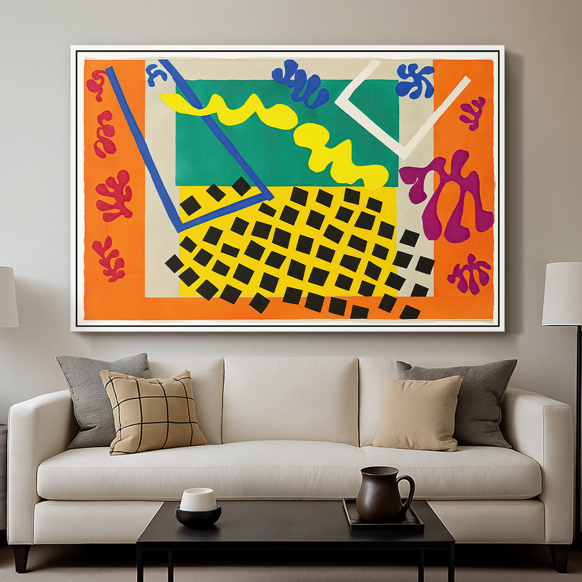 The Codomas (Les codomas), from Jazz, 1947 - Floater Framed Canvas Print