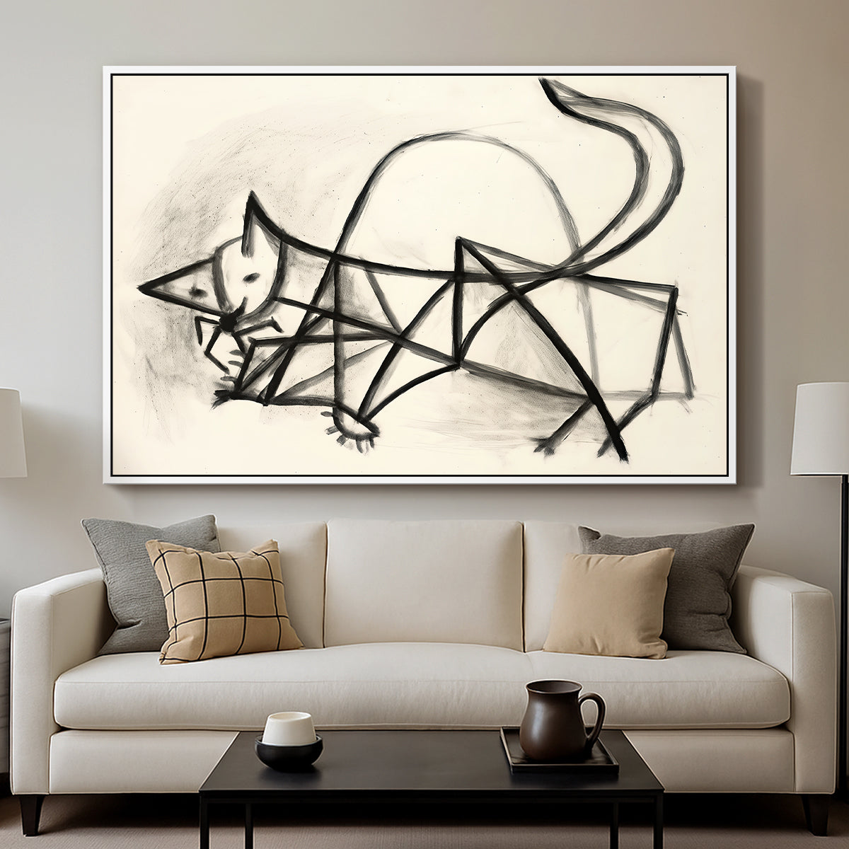 Study of a Cat (Étude de chat), 1946 - Floater Framed Canvas Print