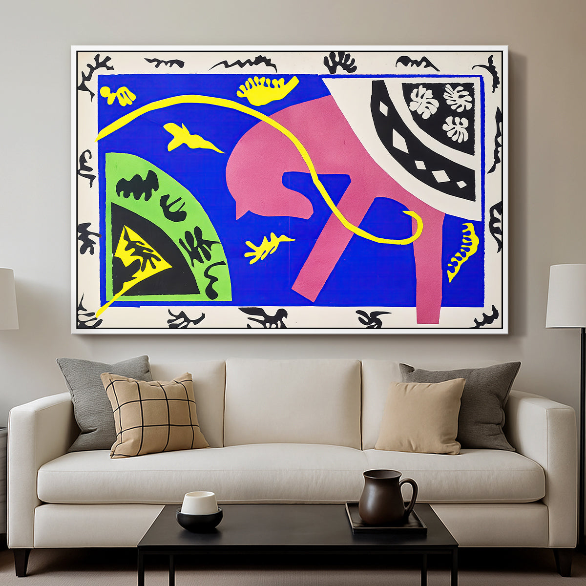 The Horse, the Rider and the Clown, from Jazz, 1947 - Floater Framed Canvas Print