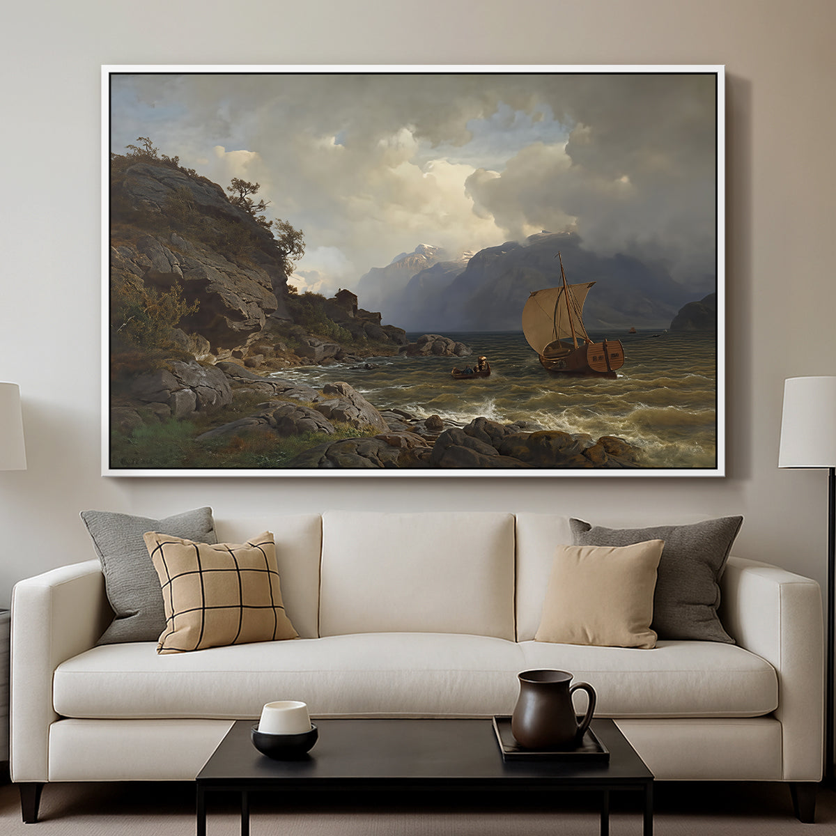 From the Western Coast of Norway, 1862 - Floater Framed Canvas Print
