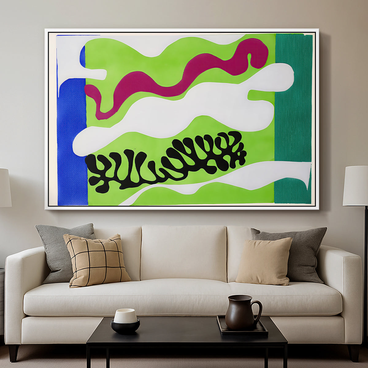 The Lagoon (Le lagon), from Jazz, 1947 - Floater Framed Canvas Print