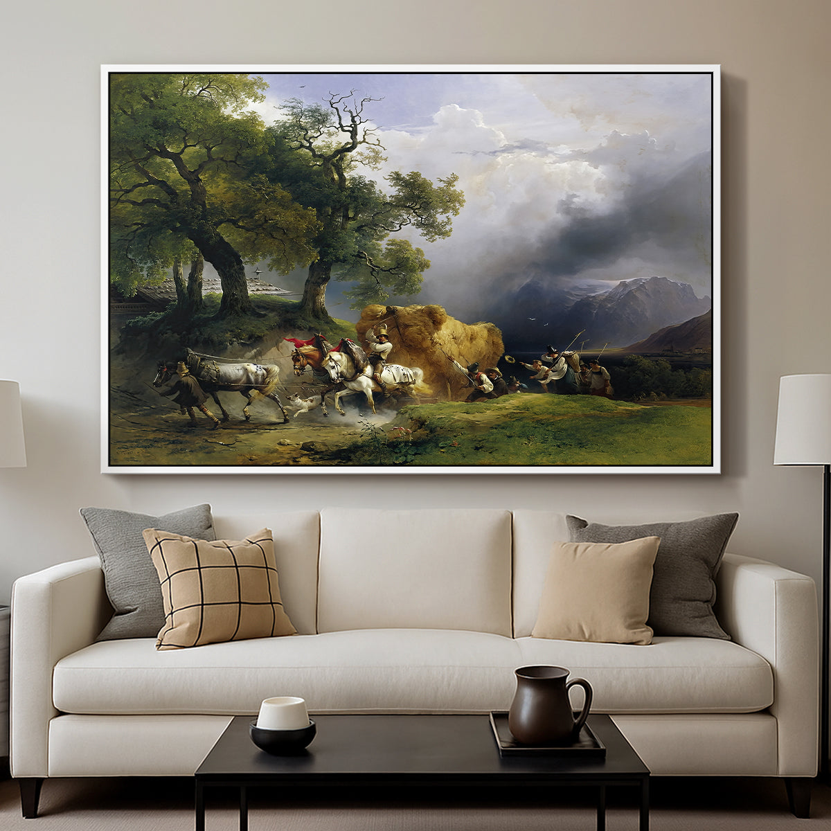 The Harvest Wagon (Der Heuwagen), c. 1850 - Floater Framed Canvas Print