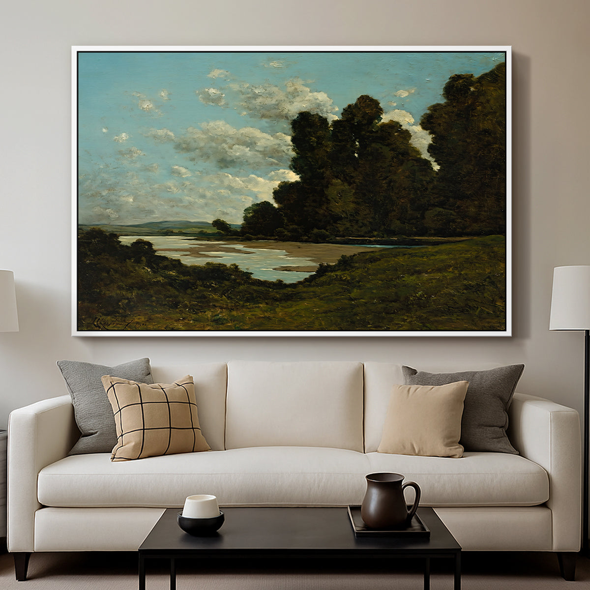 The River Loire at Nevers, 1901 - Floater Framed Canvas Print