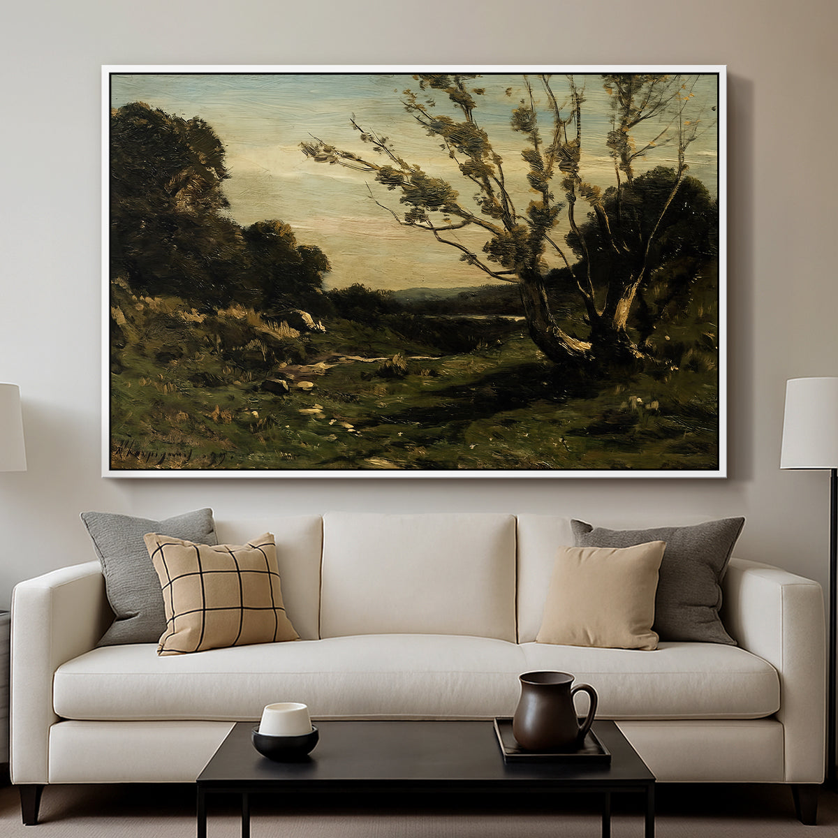Morning in the Nievre, 1877 - Floater Framed Canvas Print