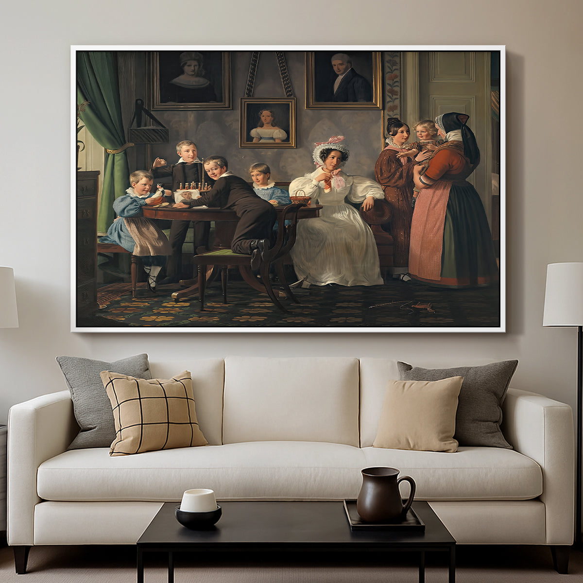 The Waagepetersen Family, 1836 - Floater Framed Canvas Print