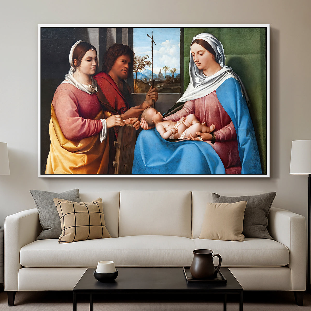 Sacred Conversation, c. 1505 - Floater Framed Canvas Print