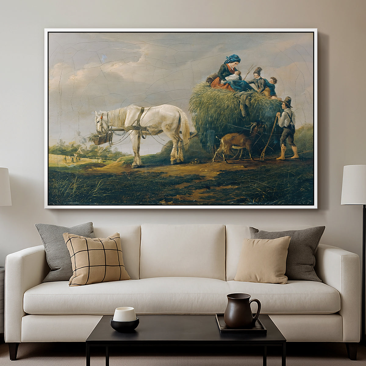 The Hay Wagon (Der Heuwagen), 1824 - Floater Framed Canvas Print