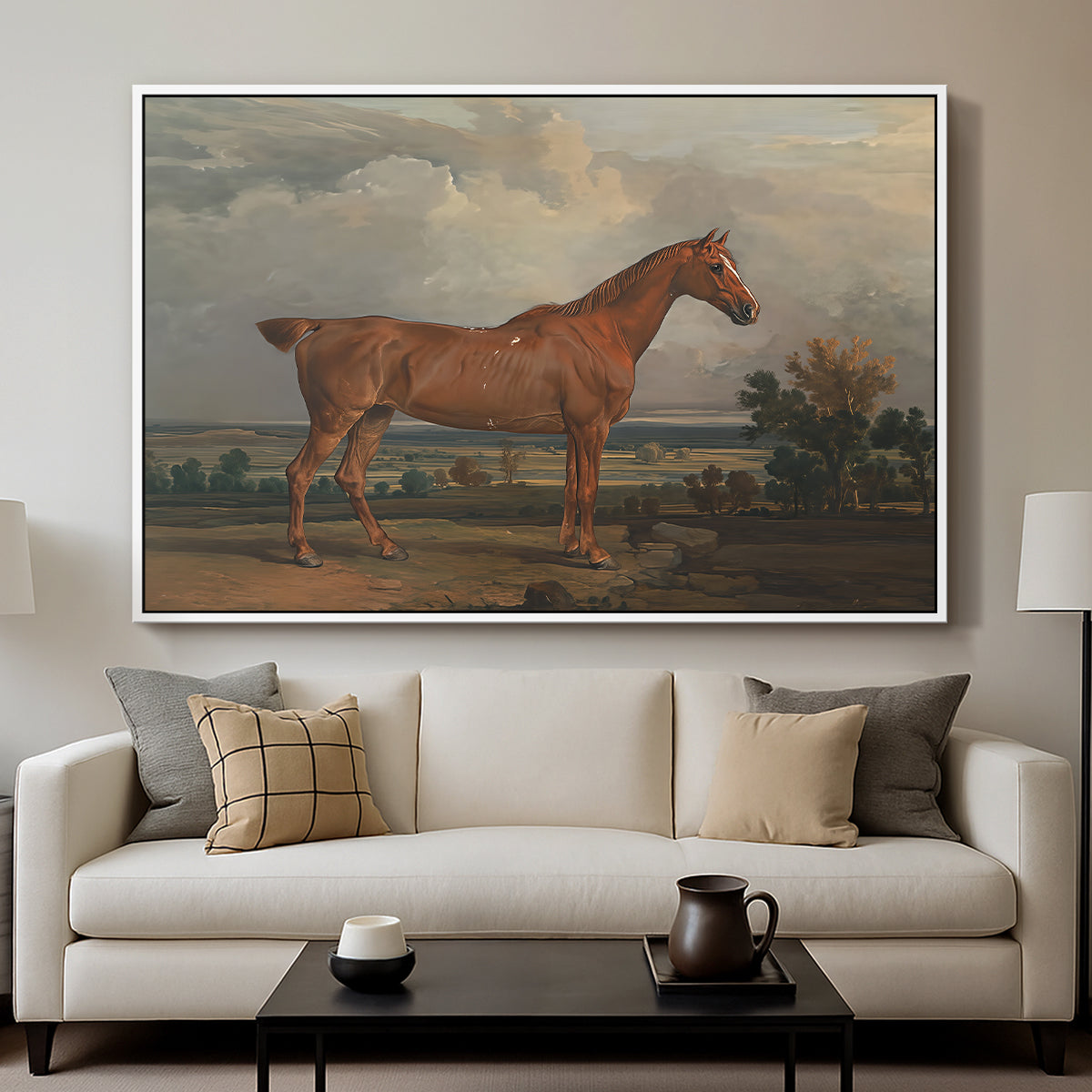 Hunter in a Landscape, 1810 - Floater Framed Canvas Print