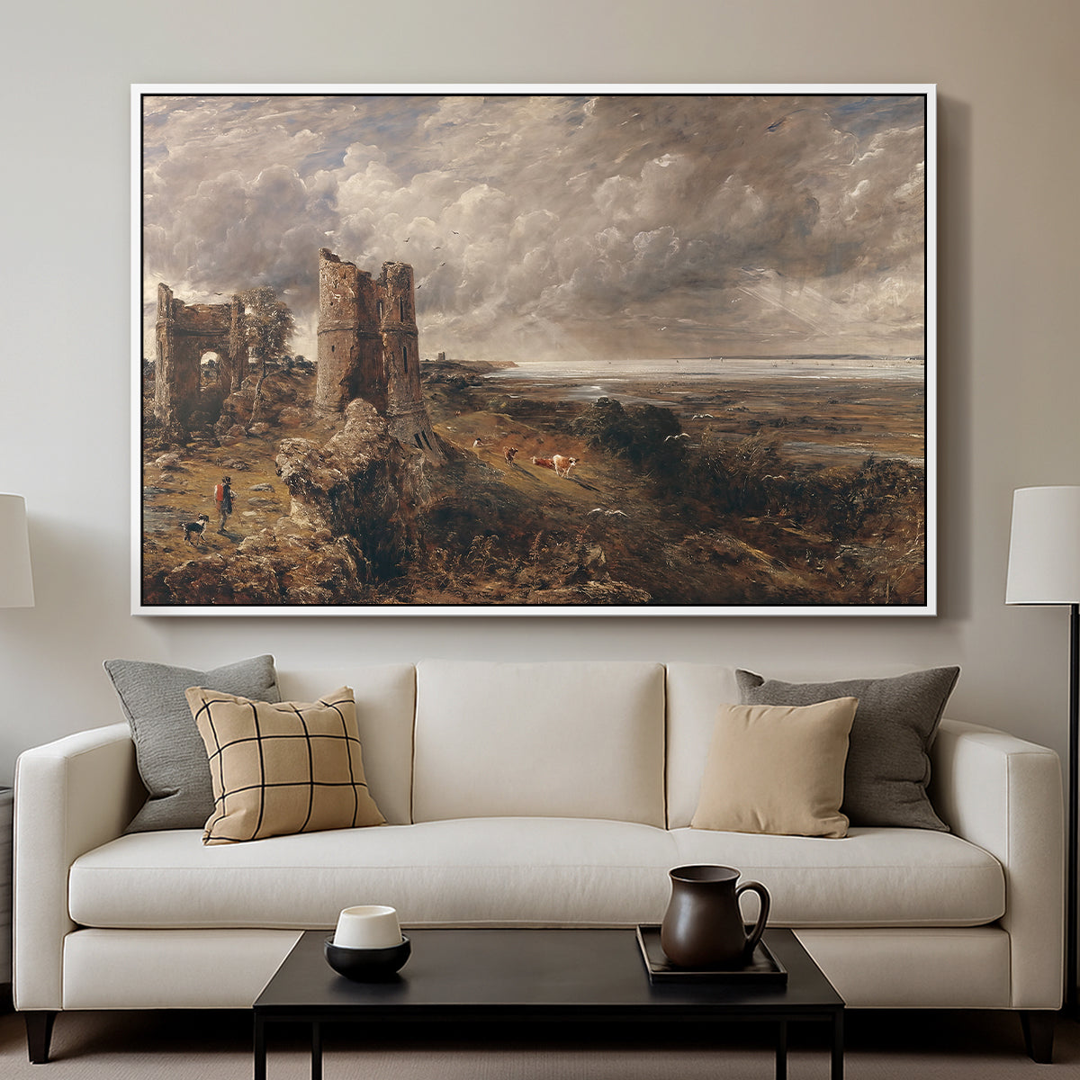Hadleigh Castle, Mouth of Thames, c. 1829 - Floater Framed Canvas Print