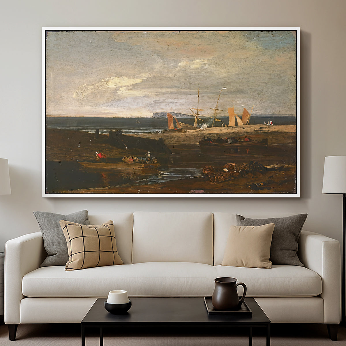A Scene on the English Coast, c. 1798 - Floater Framed Canvas Print