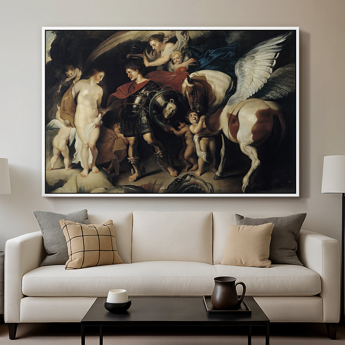 Perseus and Andromeda, c. 1620 - Floater Framed Canvas Print