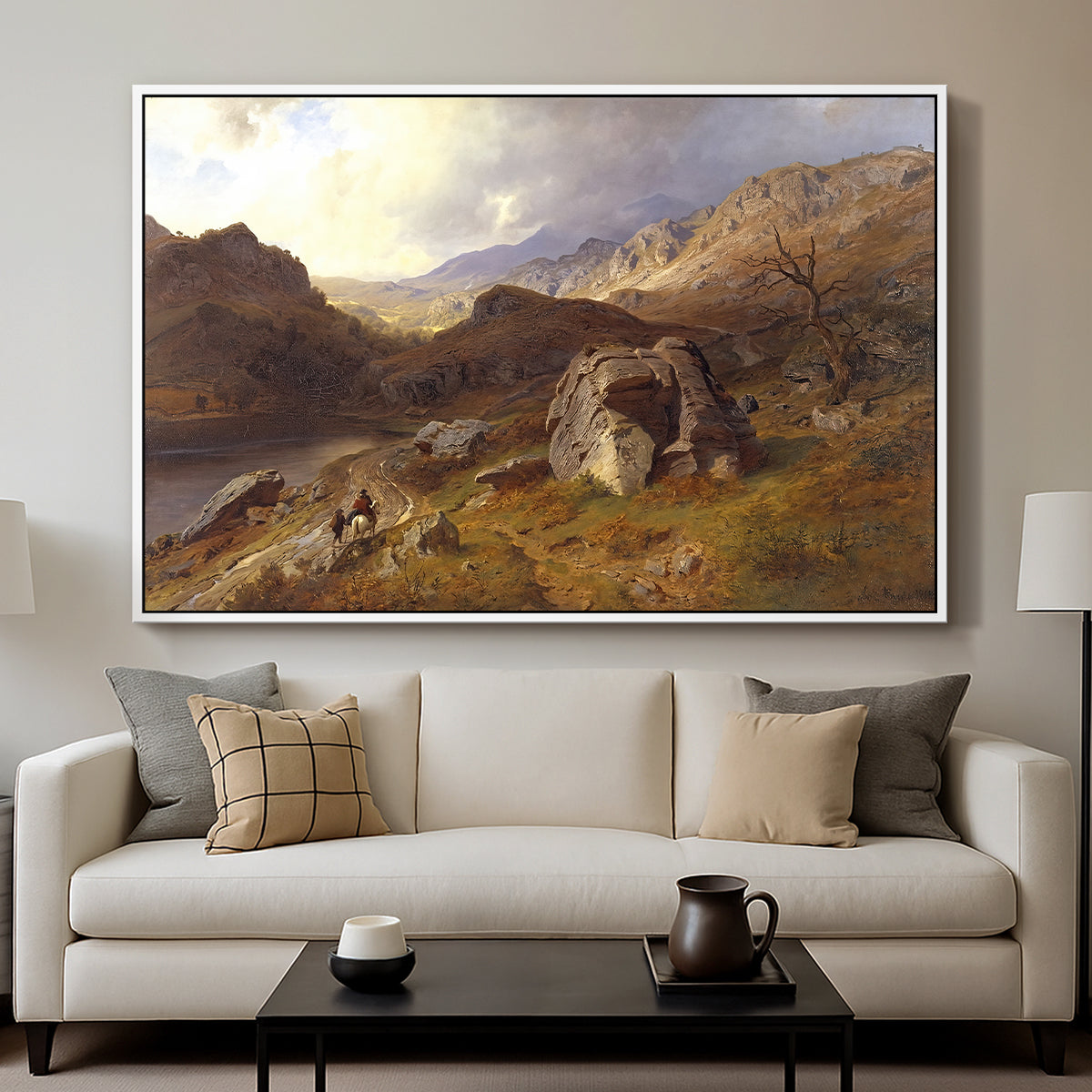 Lledr Valley in Wales, 1864 - Floater Framed Canvas Print