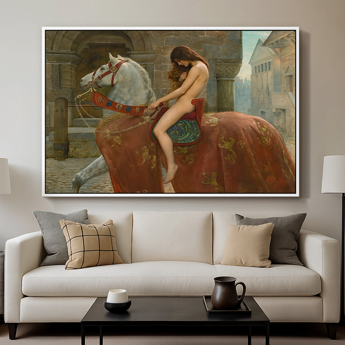 Lady Godiva, 1898 - Floater Framed Canvas Print