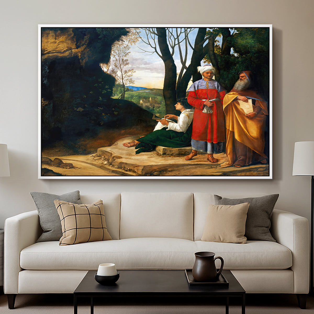 The Three Philosophers, c. 1508-1509 - Floater Framed Canvas Print