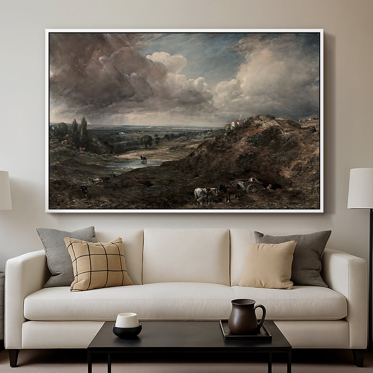Branch Hill Pond, Hampstead Heath, c. 1828 - Floater Framed Canvas Print