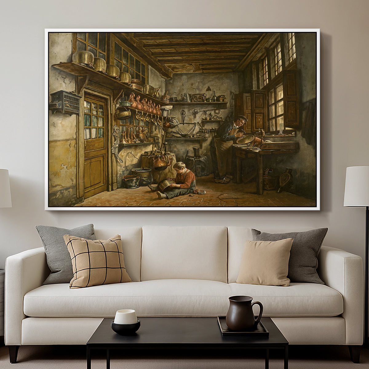 The Tinker, 1861 - Floater Framed Canvas Print