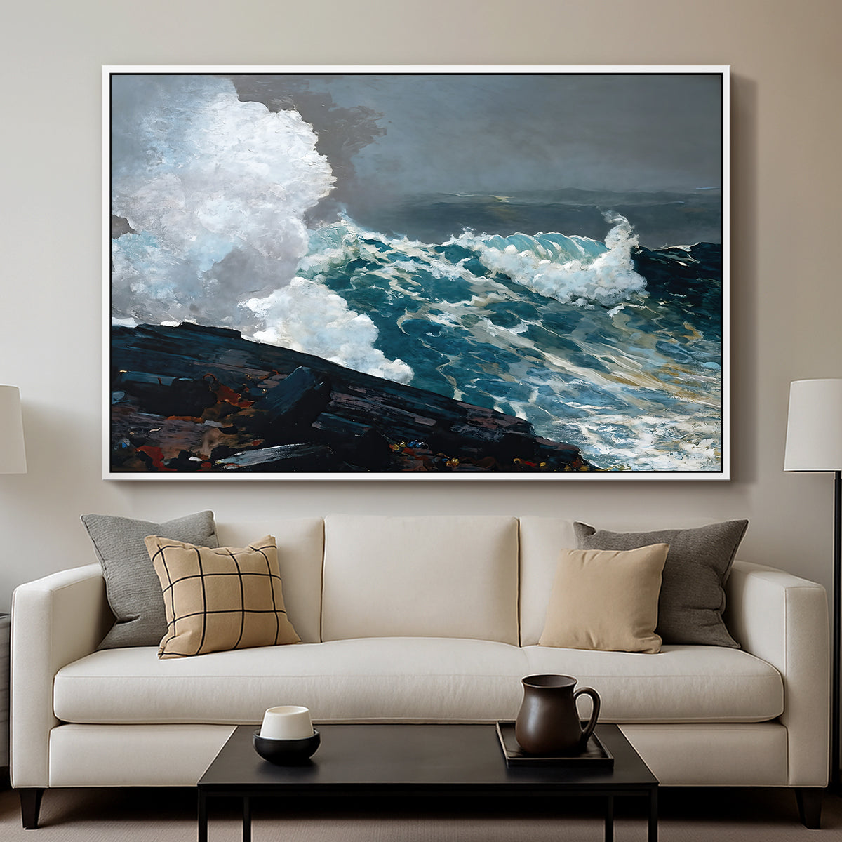 Northeaster, 1895 - Floater Framed Canvas Print
