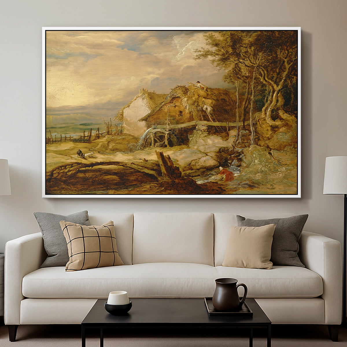 An Overshot Mill, c. 1802-1807 - Floater Framed Canvas Print