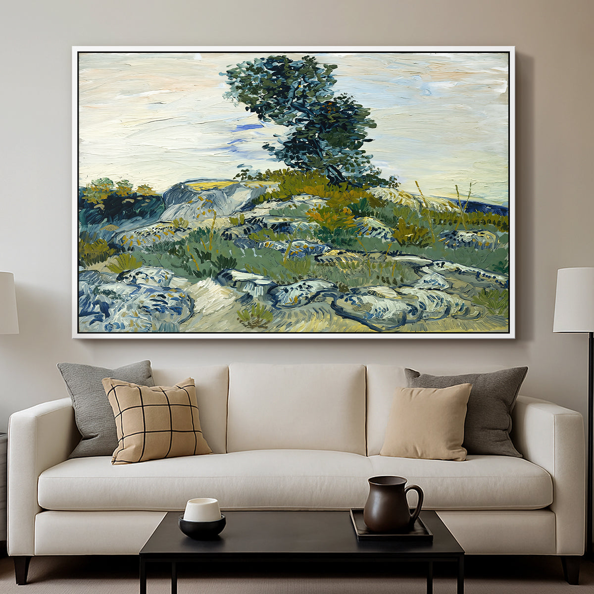 The Rocks, 1888 - Floater Framed Canvas Print