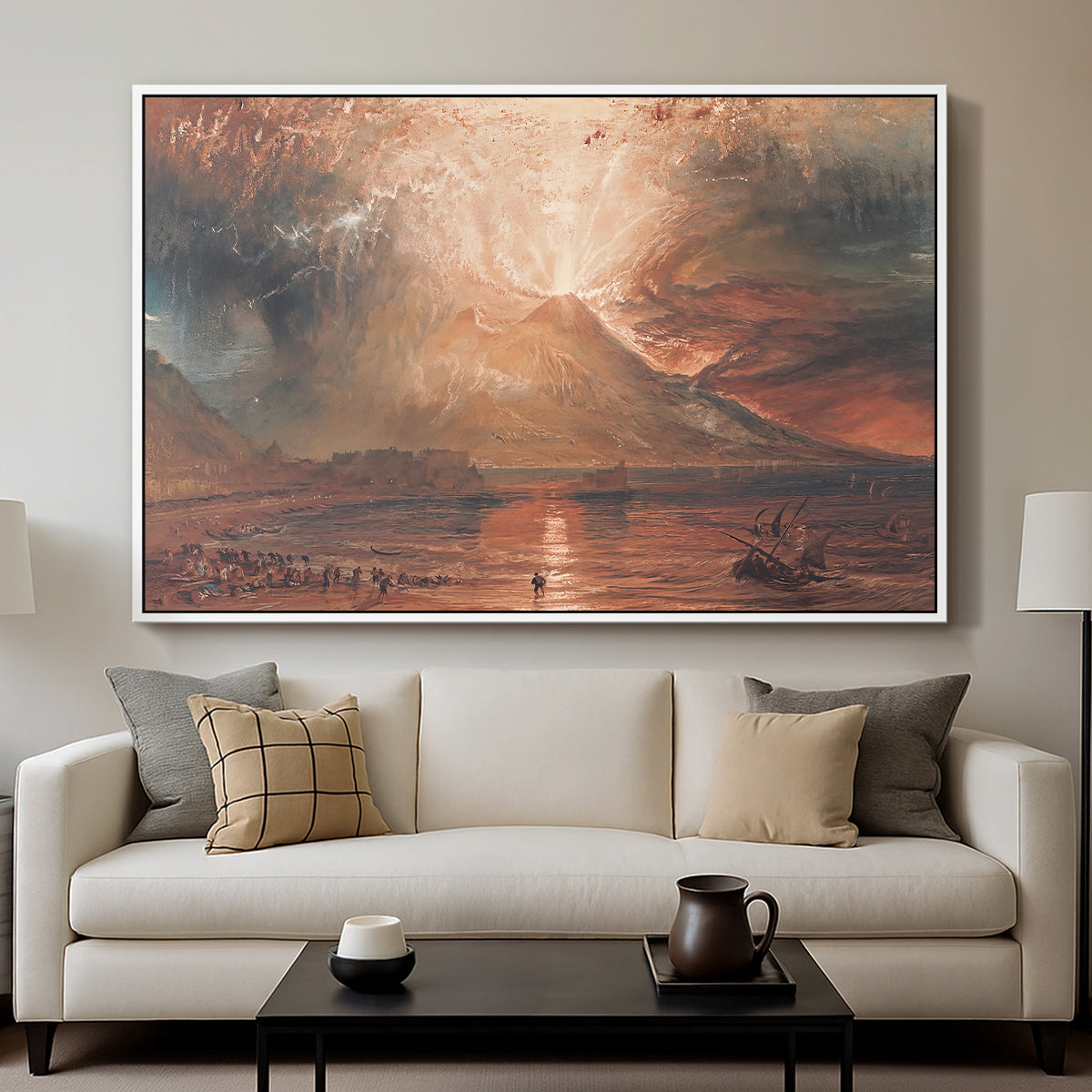 Vesuvius in Eruption, c. 1817 - Floater Framed Canvas Print