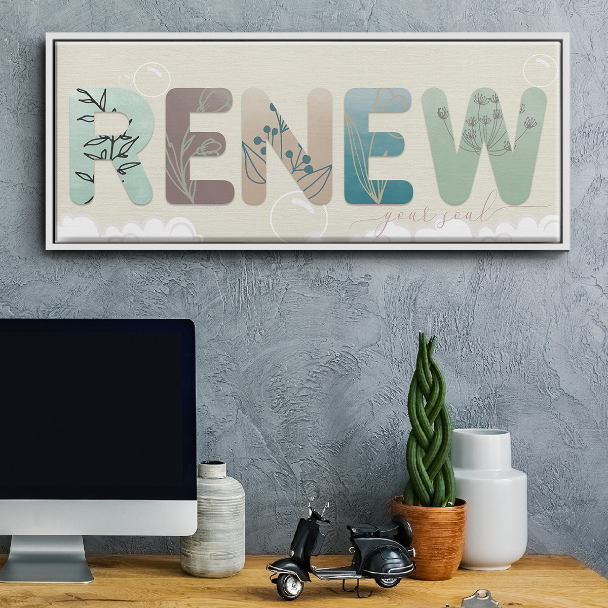 Renew Your Soul - Floater Framed Canvas Print