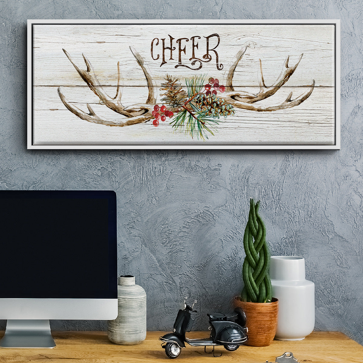 Rustic Cheer - Floater Framed Canvas Print