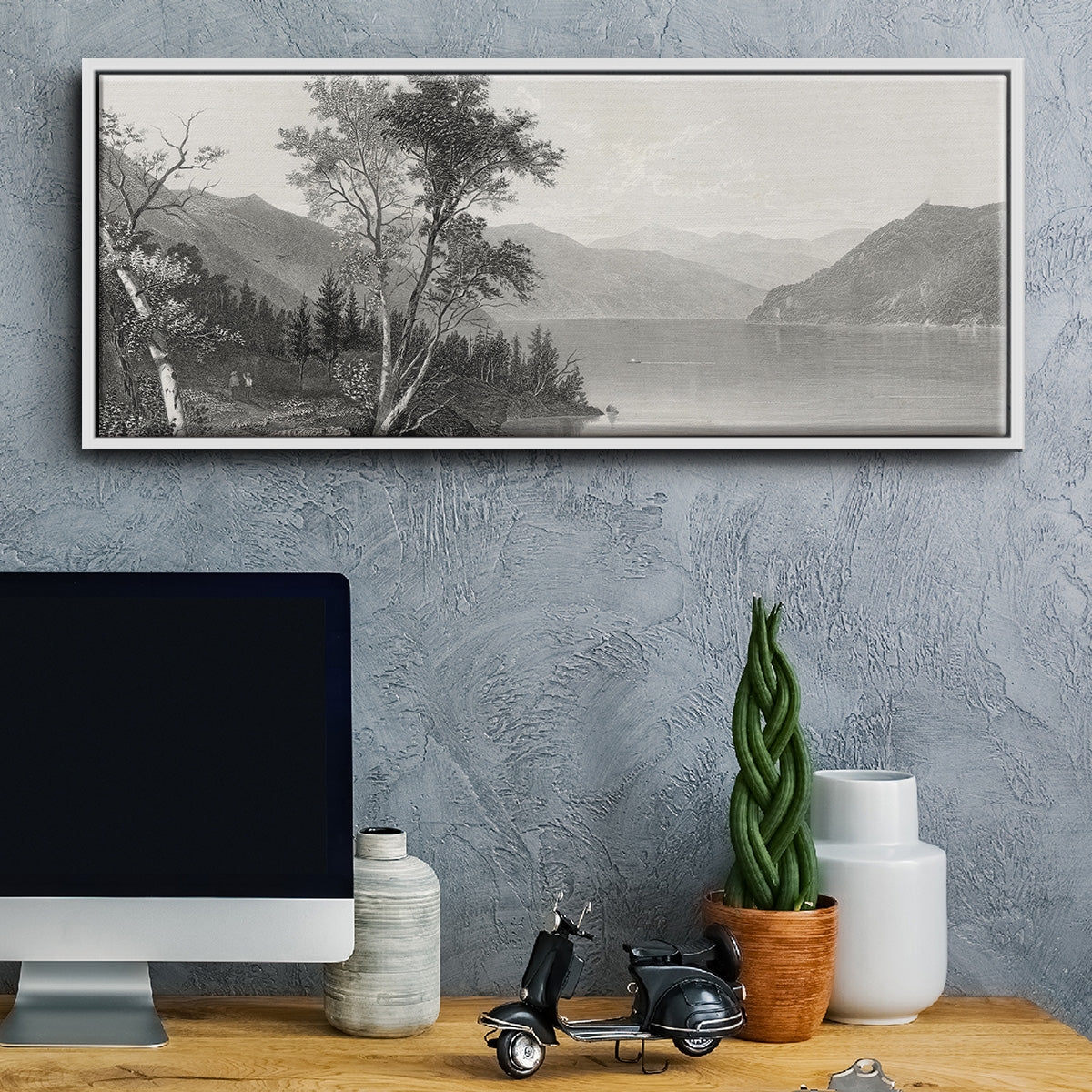 Lake George - Floater Framed Canvas Print