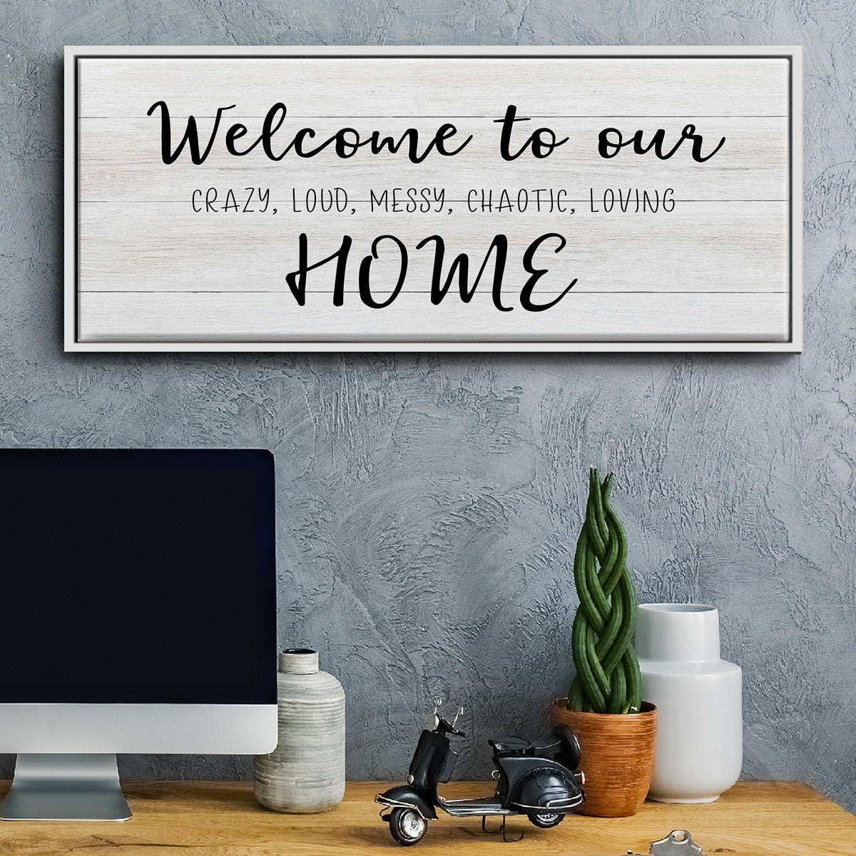 Welcome to Our Home - Floater Framed Canvas Print