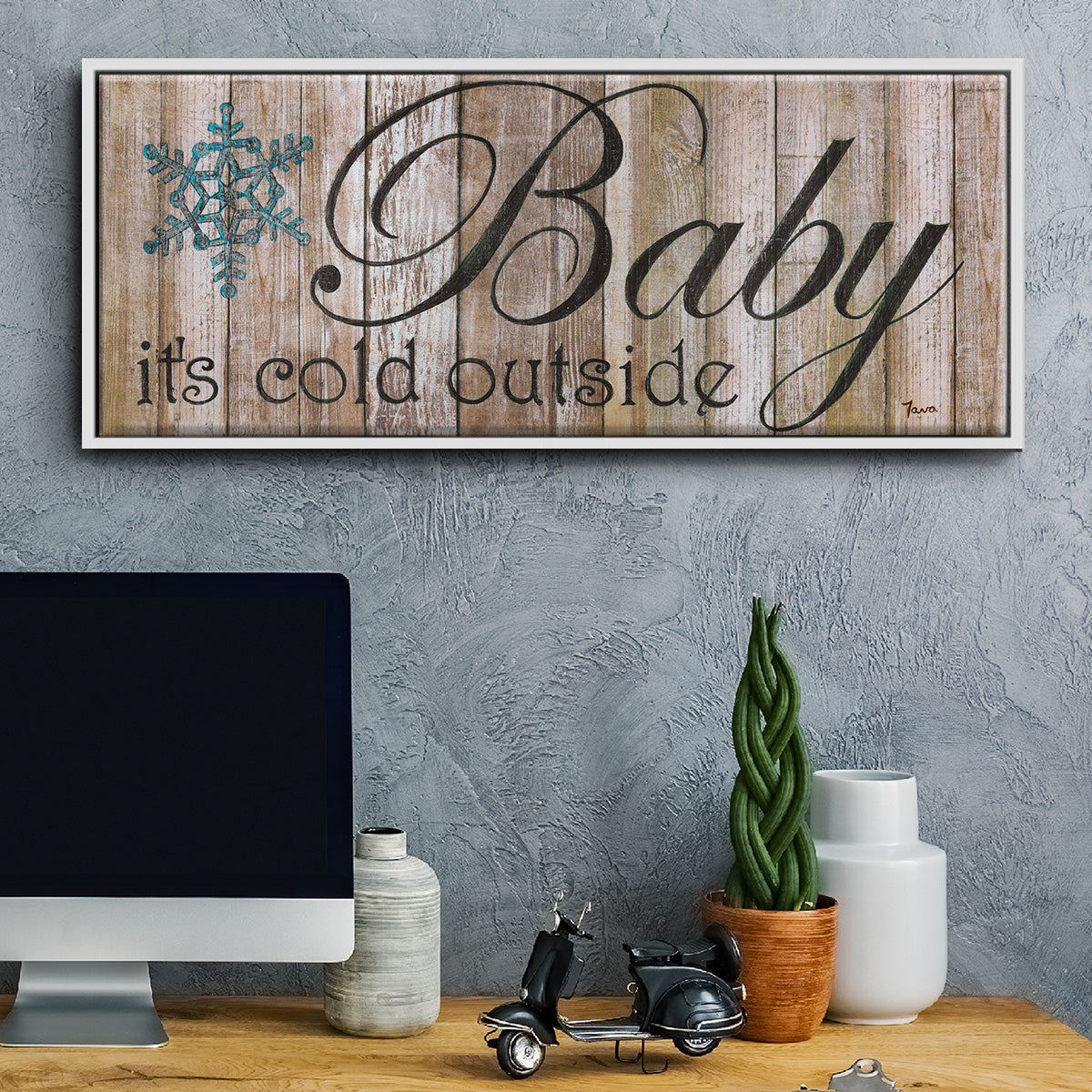 Baby It's Cold - Floater Framed Canvas Print