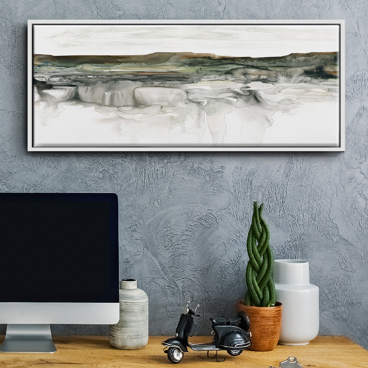 River Flow - Floater Framed Canvas Print