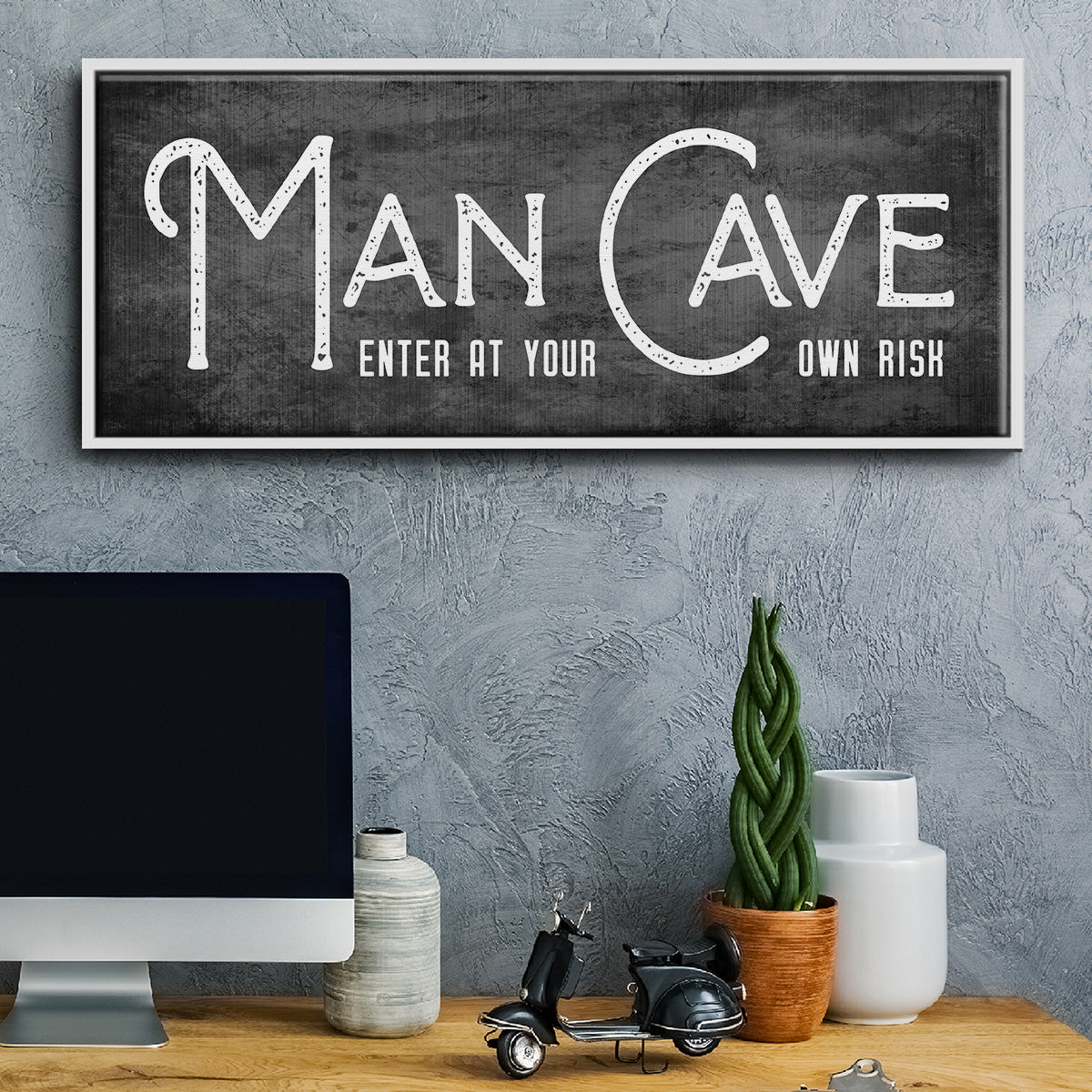 Man Cave - Floater Framed Canvas Print