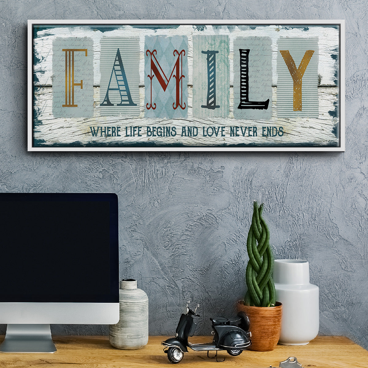 Family Where Life - Floater Framed Canvas Print