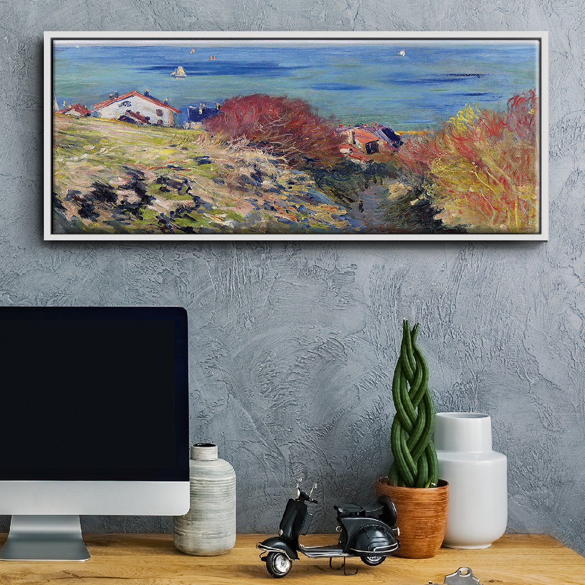 Pourville, 1882 - Floater Framed Canvas Print