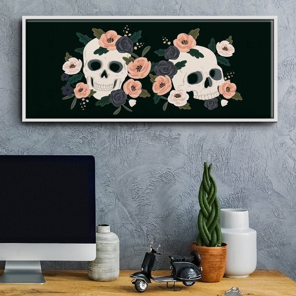 Skull & Snake Collection D - Floater Framed Canvas Print