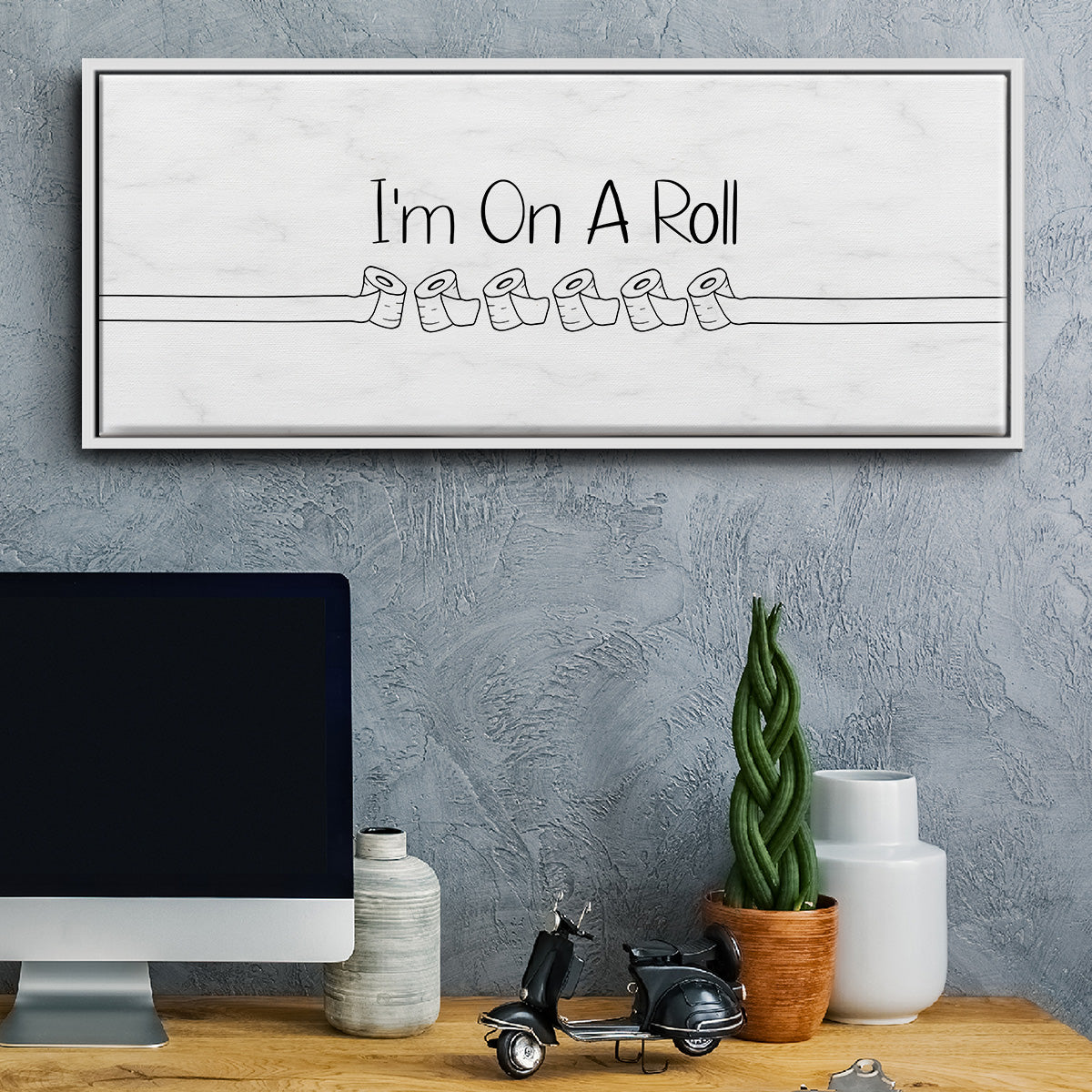 I'm On A Roll - Floater Framed Canvas Print