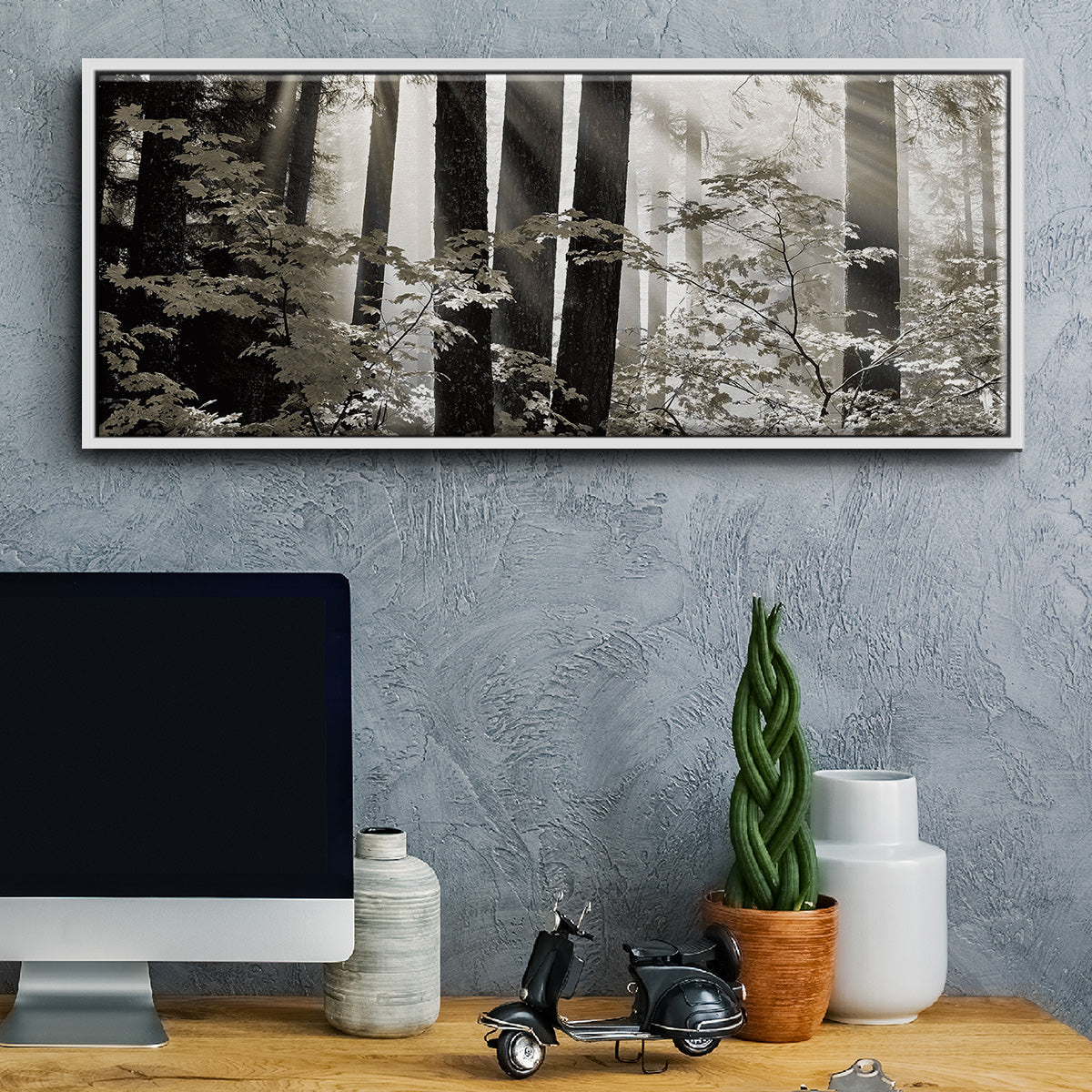 Misty Forest - Floater Framed Canvas Print