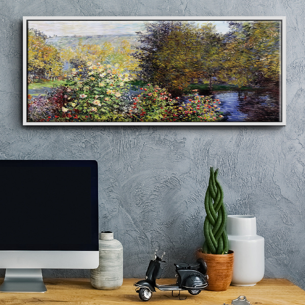 The Corner of the Garden at Montgeron, 1876 - Floater Framed Canvas Print