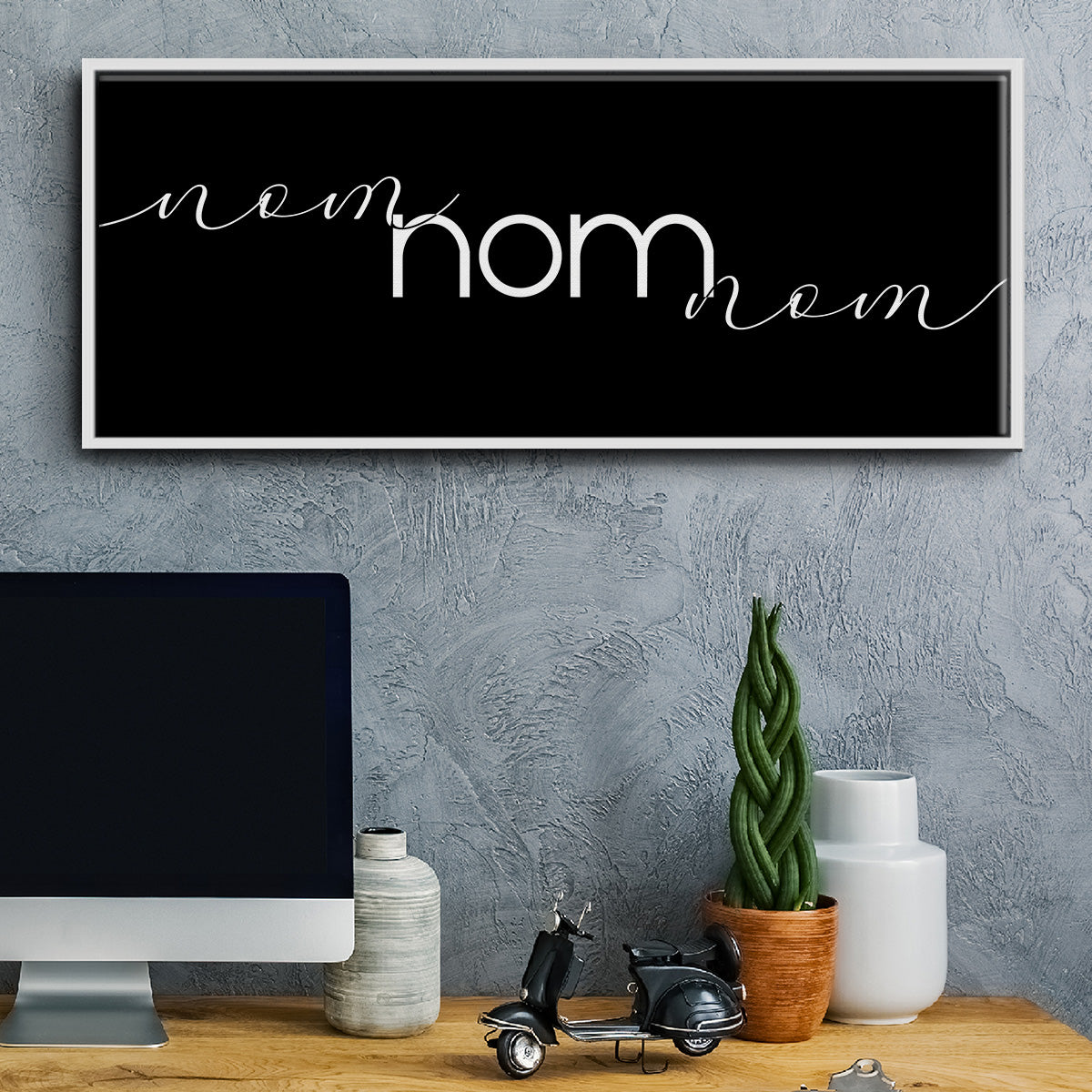Nom Nom Nom - Floater Framed Canvas Print