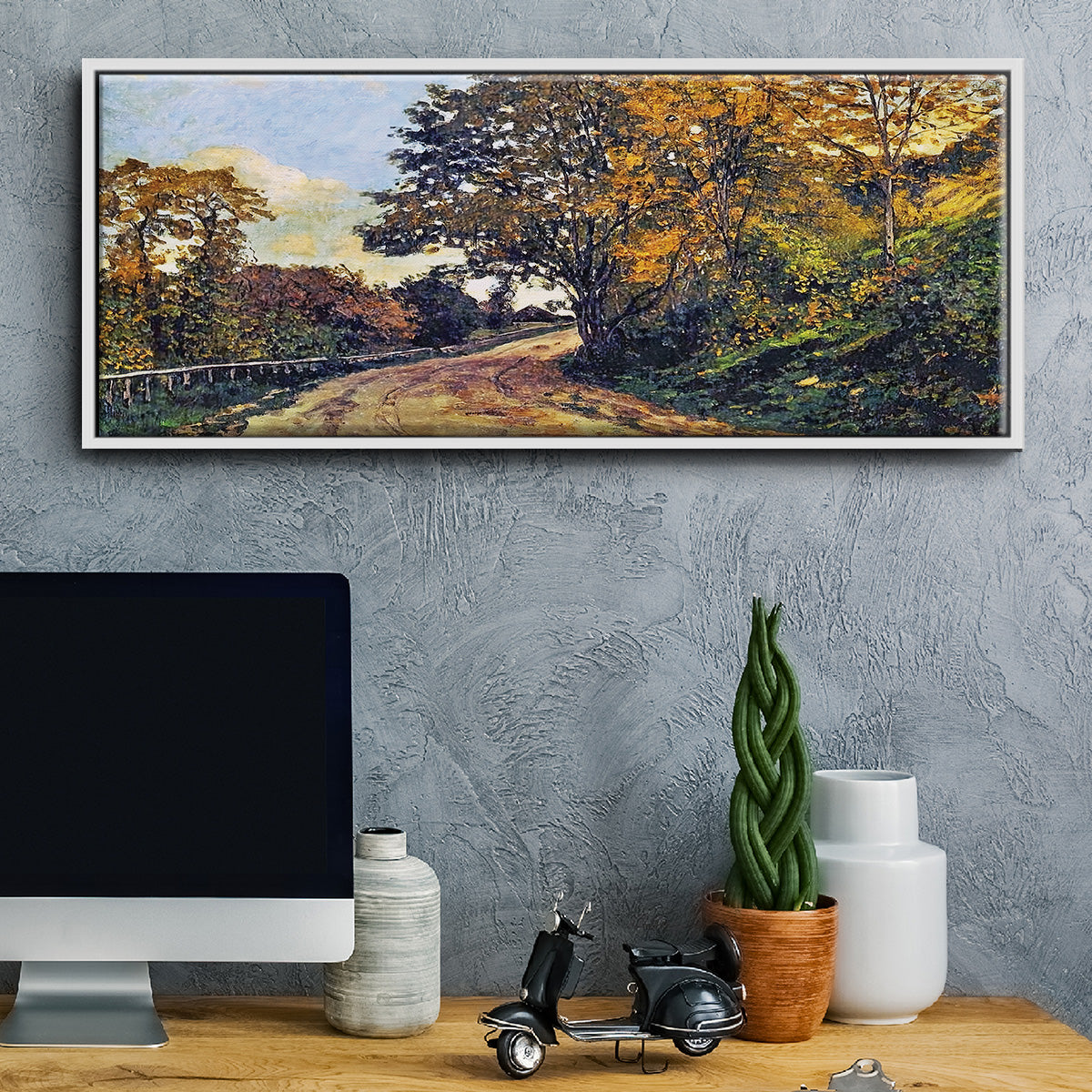 The Road to the Farm of Saint - Floater Framed Canvas Print