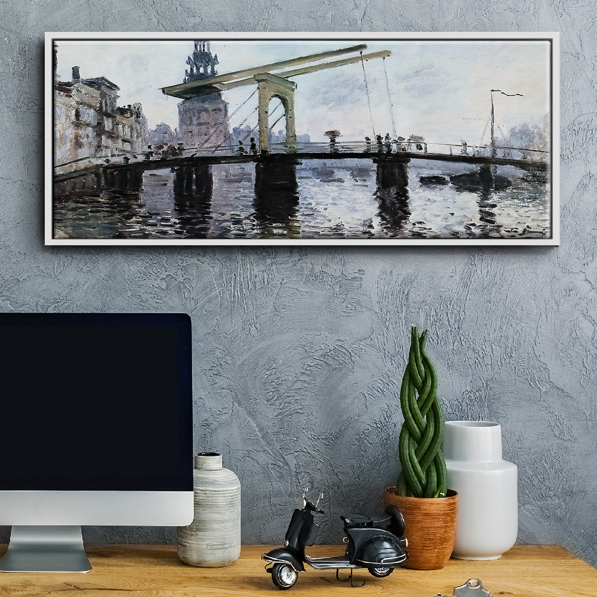 The Bridge, Amsterdam, 1874 - Floater Framed Canvas Print